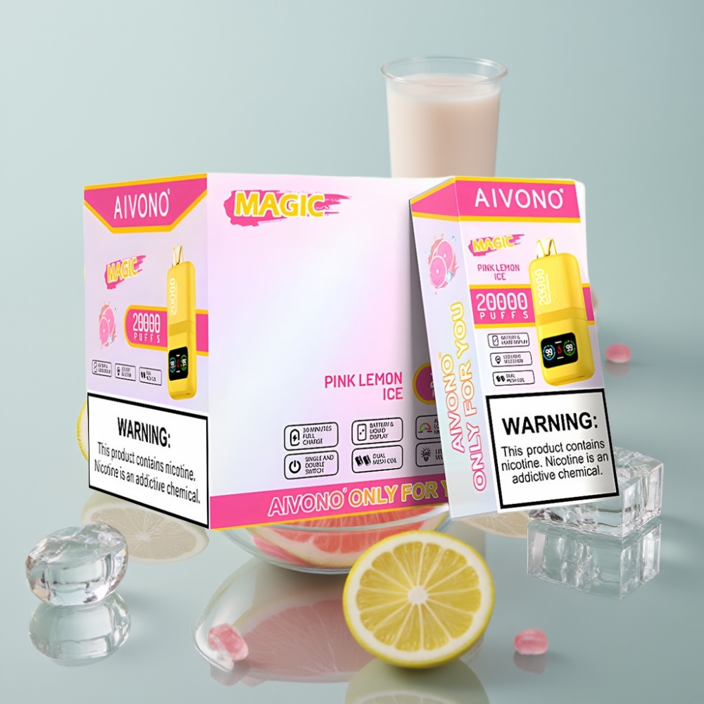 Aivono AIM MAGIC 20000 Puhangut Roosa sidruni jää 26ml 5% Nikotiin