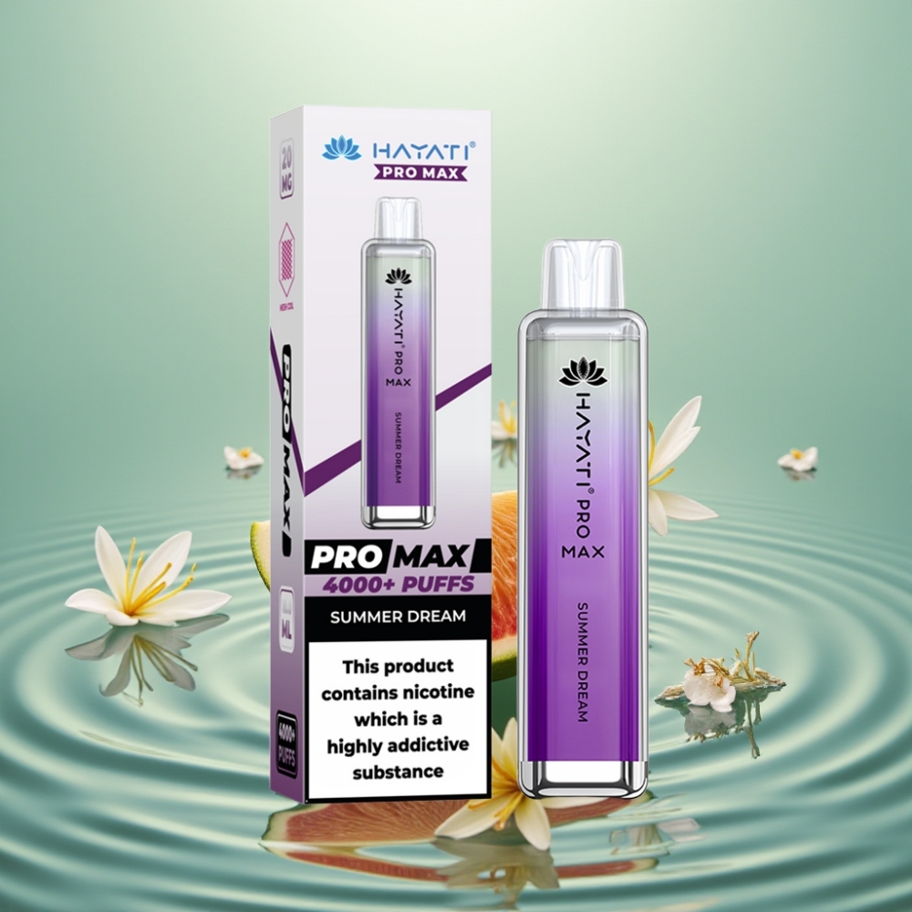Hayati Pro Max 4000 Puffs Disposabel Vape Suvine Unistus 1400mAh 2ml