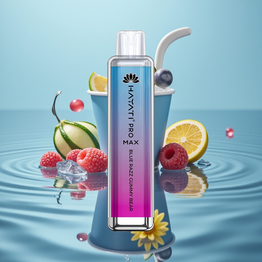 Hayati Pro Max 4000 Puffs Disposable Vape Sinine Razz Kommi Karu 1400mAh 2ml
