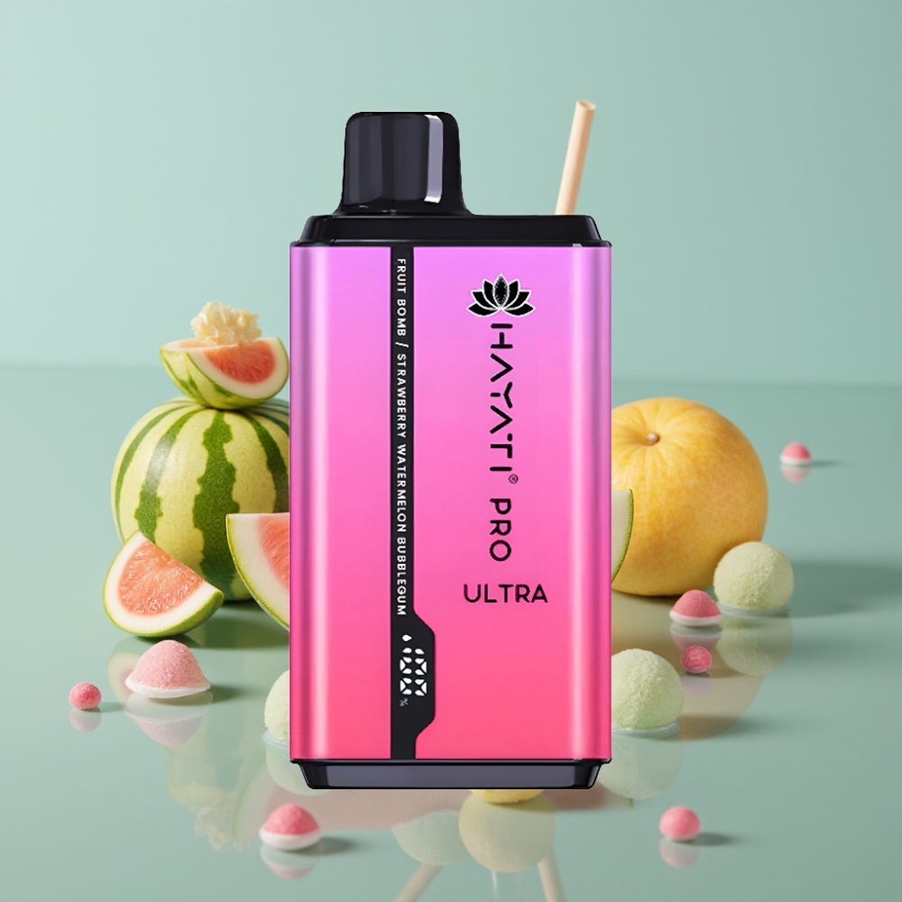 Hayati Pro Ultra 15000 Puhangut, 850mAh, 2×12ml, Puuvilja Pomm Maasikas-Arbuus Bubblegum