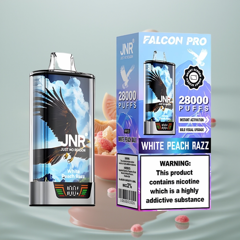 JNR Falcon Pro 28000 Kasutatav Vape 30ml 950mAh Valge Virsik Razz