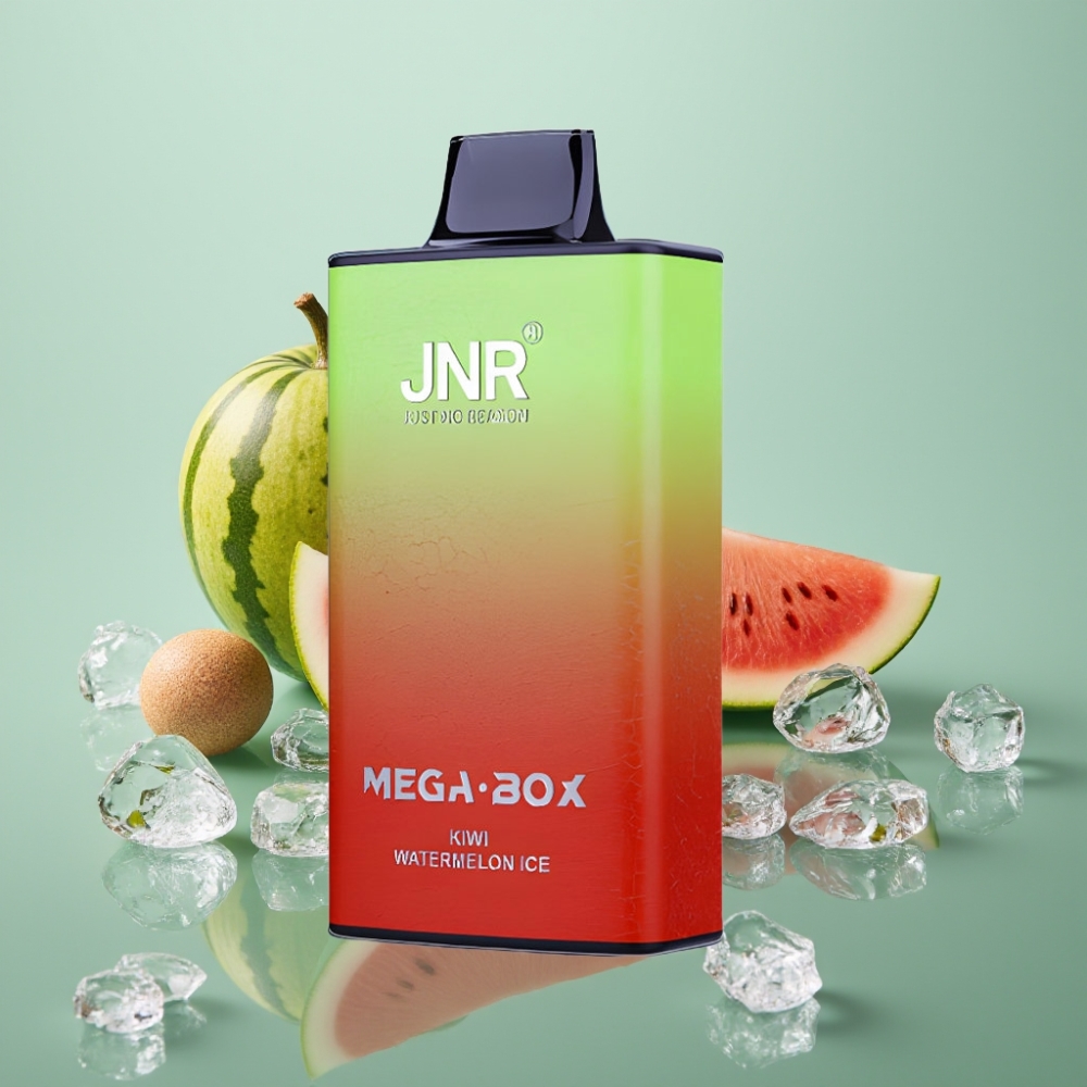 JNR Mega Box 25000 Puffi Kiivi-Arbuusi Jää Disposabel Vape 30ml 850mAh