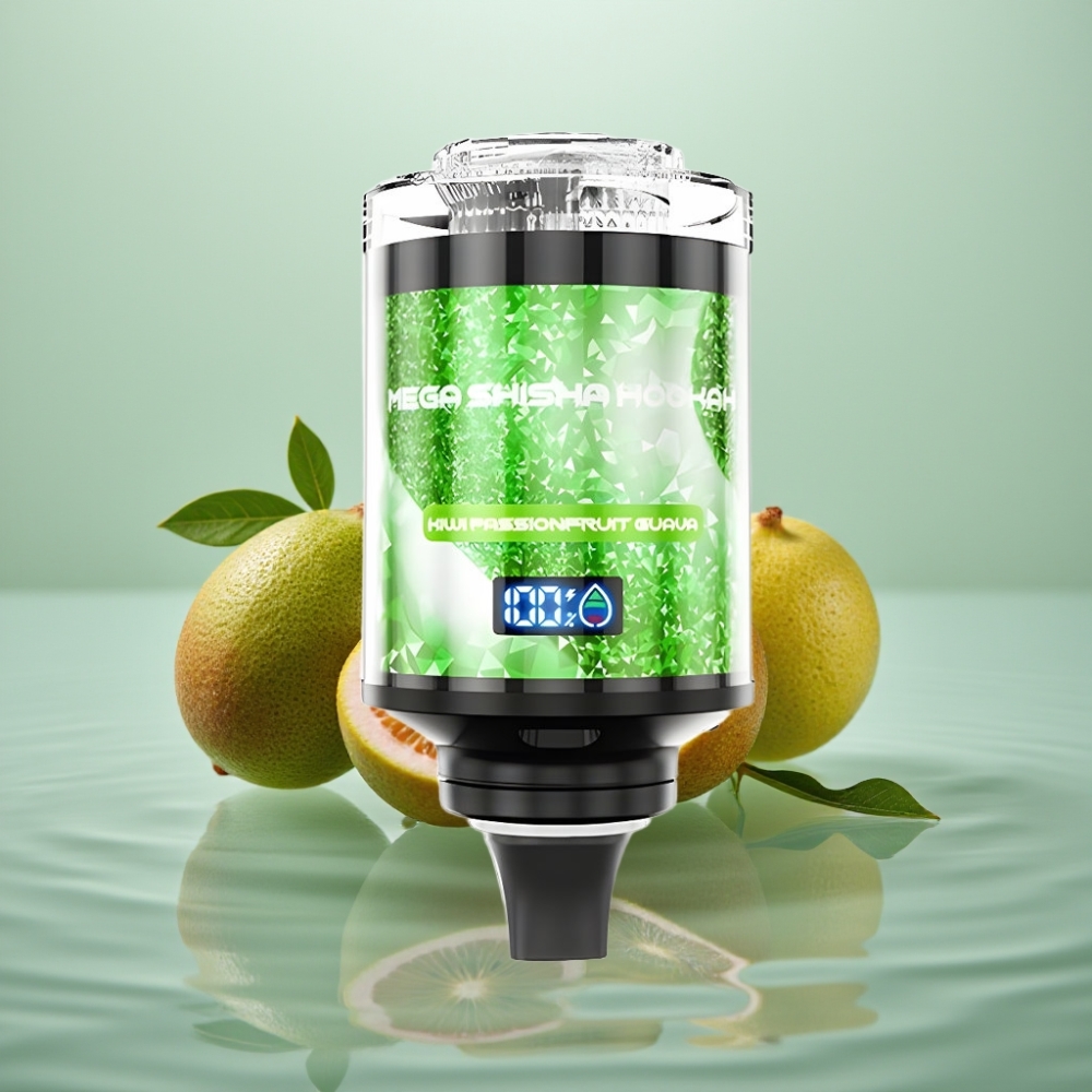 JNR Mega Shisha Hookah 100K Lauaühilduvus Kiivi-Marakuuja-Guava 2200mAh