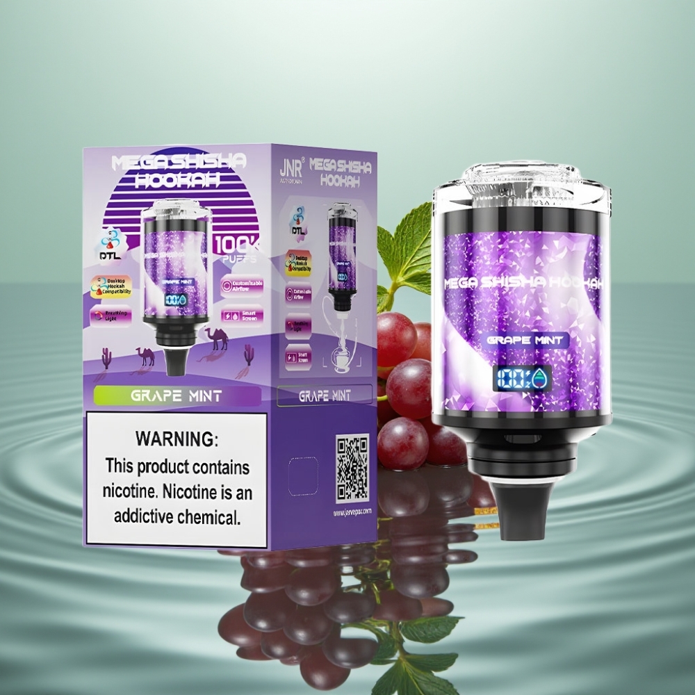 JNR Mega Shisha Hookah 100K Lauakompatiiblne 60ml Veinimündi 2200mAh