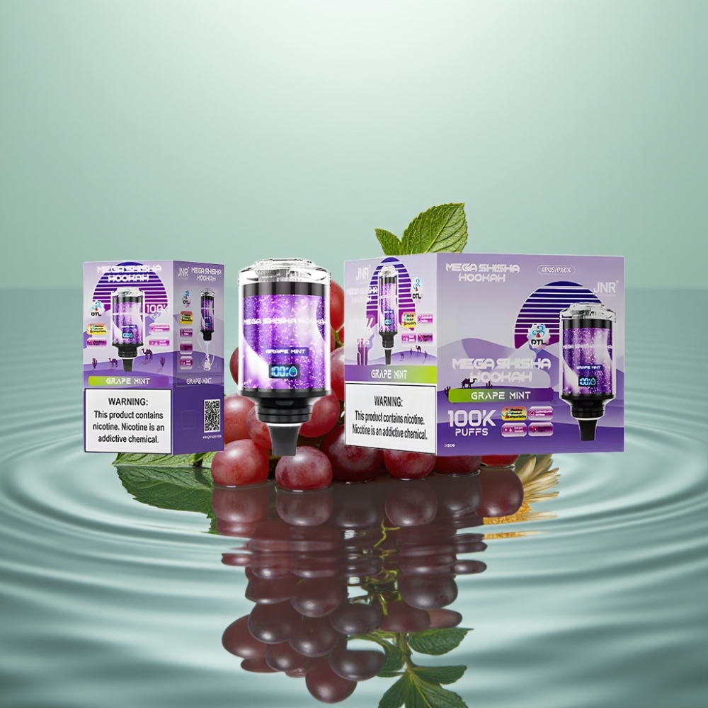 JNR Mega Shisha Hookah 100K Lauakompatiiblne 60ml Veinimündi 2200mAh