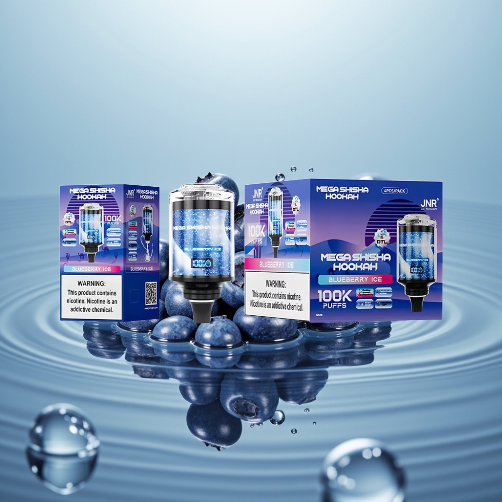 JNR Mega Shisha Hookah 100K Laualamp Blueberry Ice 60ml 2200mAh