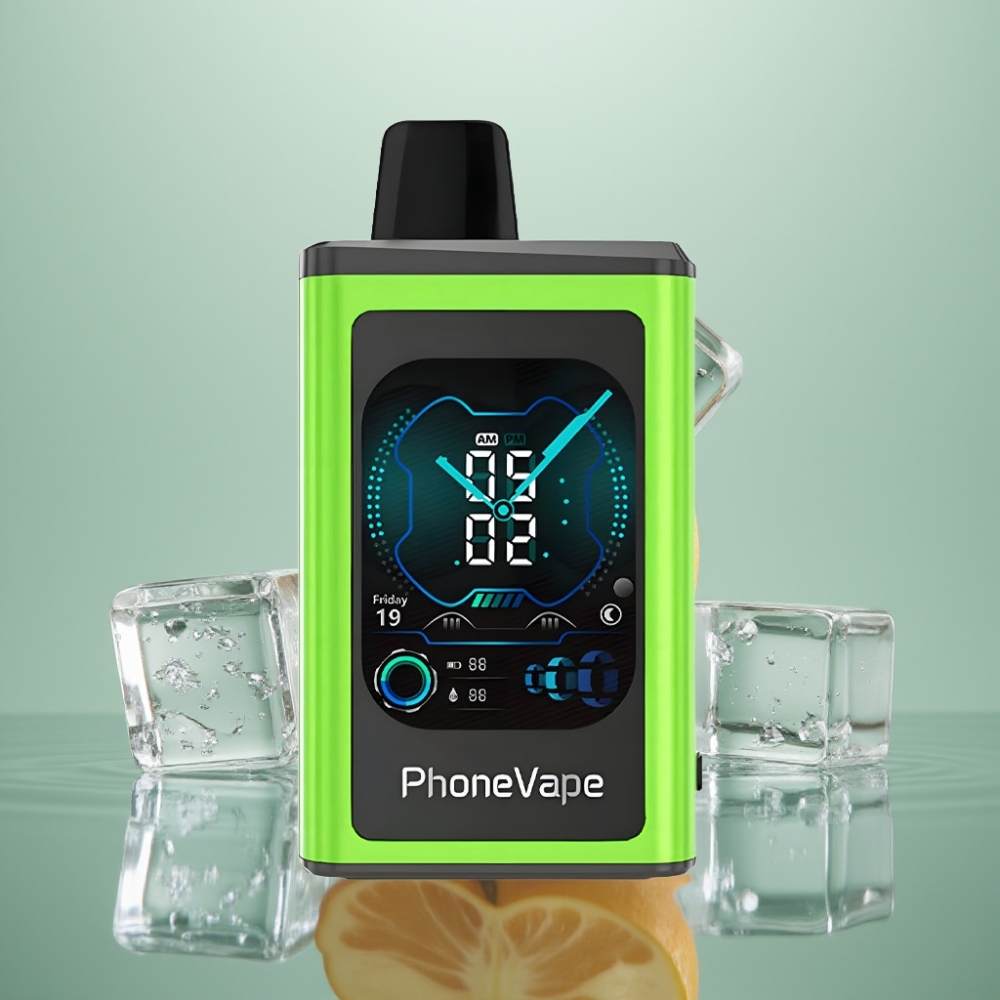 JNR PhoneVape 30000 puffi Laaditav Käärivape Hapukoore-Jää, Ekraan, Õhuvool