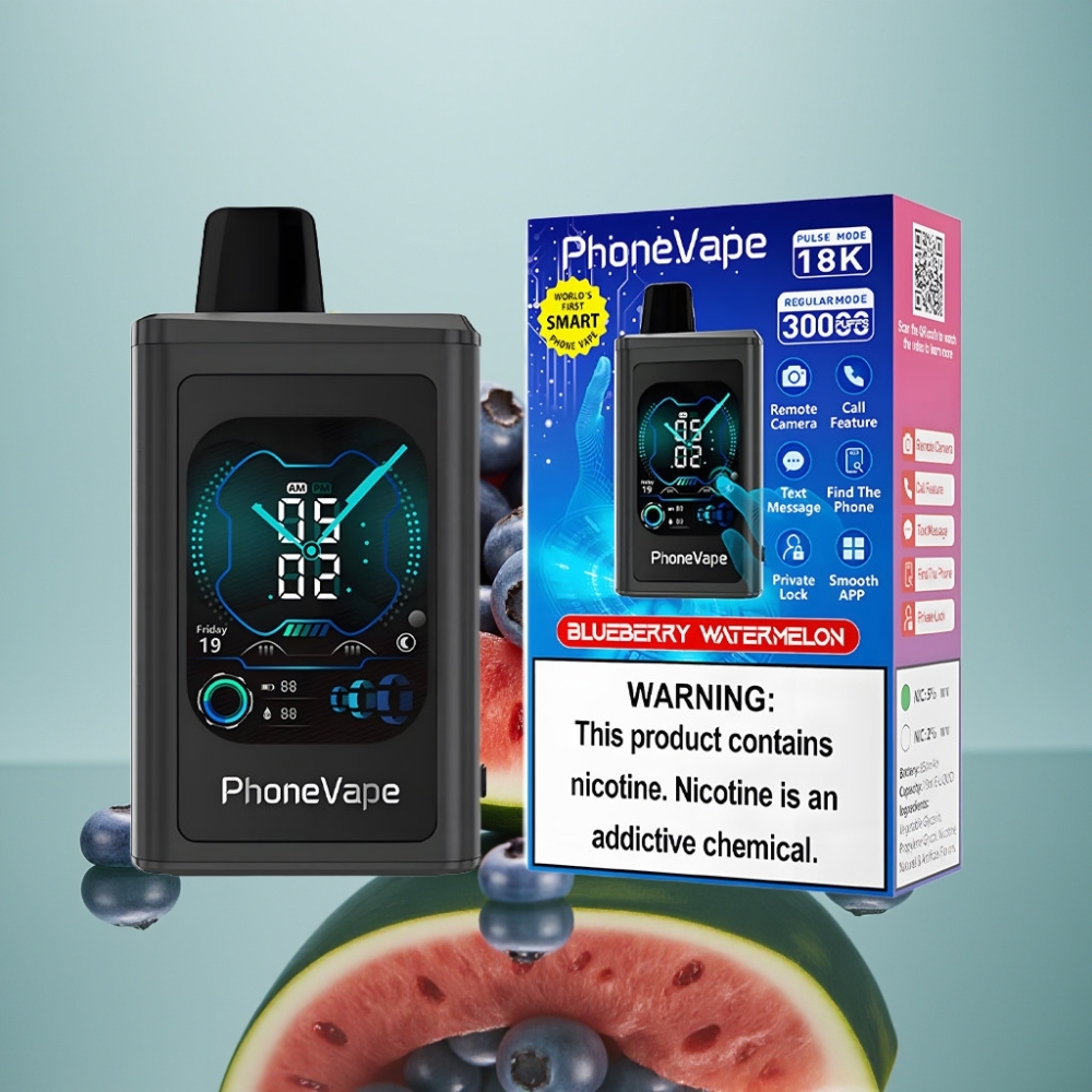 JNR PhoneVape 30000 puffs Bluetooth juhtimine Mustikas-Arbuus