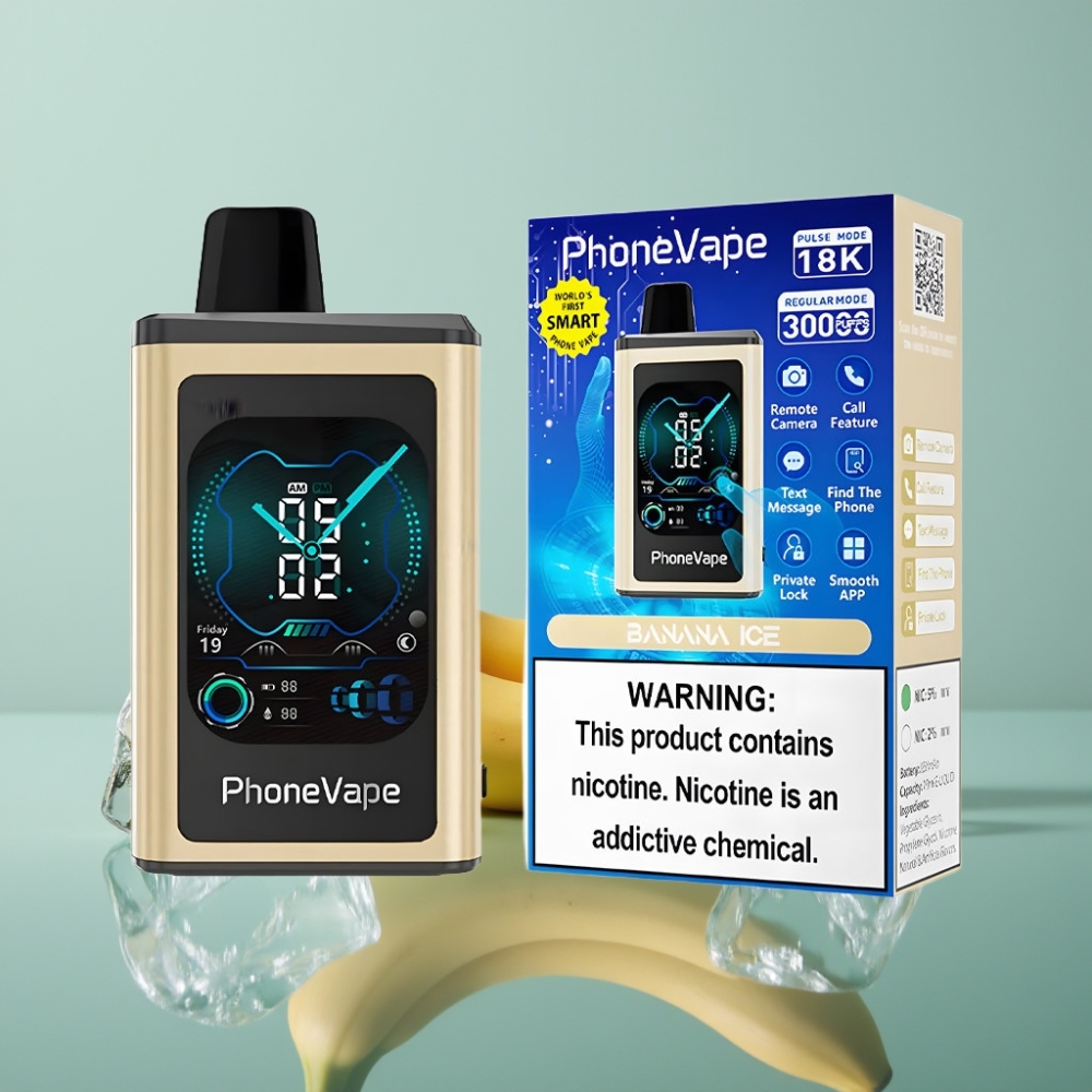 JNR PhoneVape 30000 sõnu Taastlaetav Banana Ice Juhtimisega