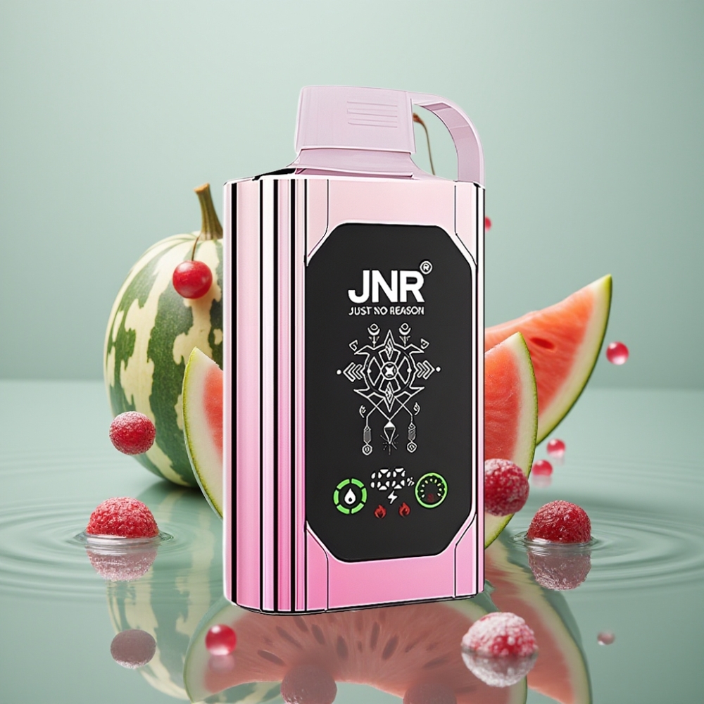 JNR Shisha Hookah Box 20500 Puffs HD Ekraaniga 25ml Kirsivee-melon Jäätis