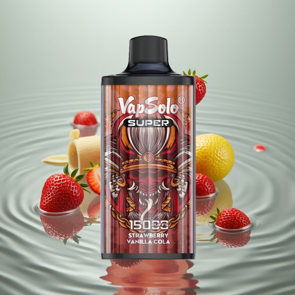 Vapsolo Super 15000 Puffs 40ml Maasik-Vanilli Kola 850mah Type-C