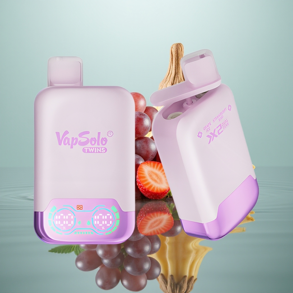 Vapsolo Twins 20000 Põhku 40ml Viinamarja Jää & Maasika-Kiivi