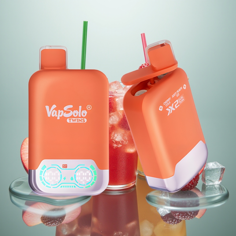 Vapsolo Twins 20000 Puffs 40ml Kirsi-Koola & Mahlane Jäävirsik