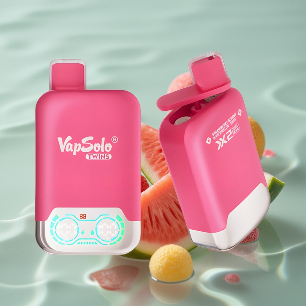 Vapsolo Twins 20000 Puffs 40ml Maasikas-Arbuus & Kommi Karu