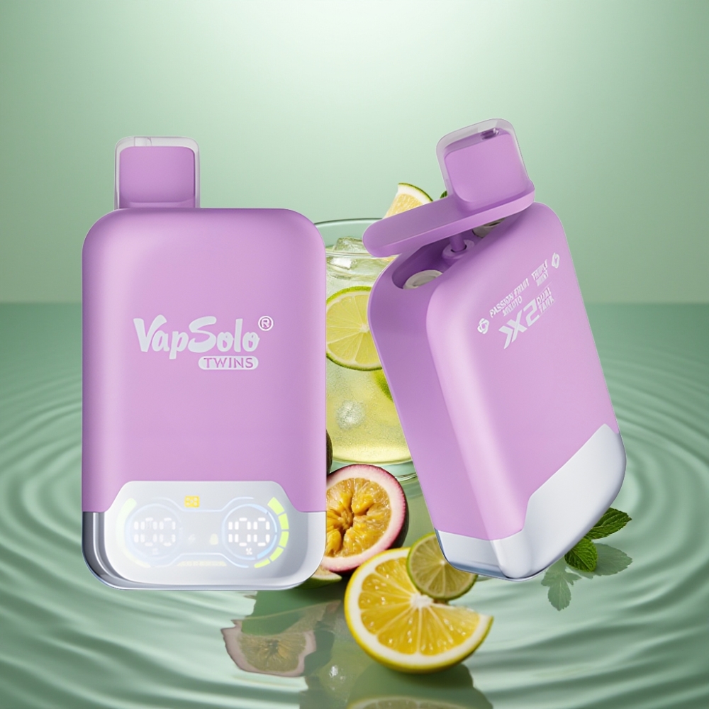 Vapsolo Twins 20000 Puffs 40ml Passion Fruit Mojito & KolmikMint