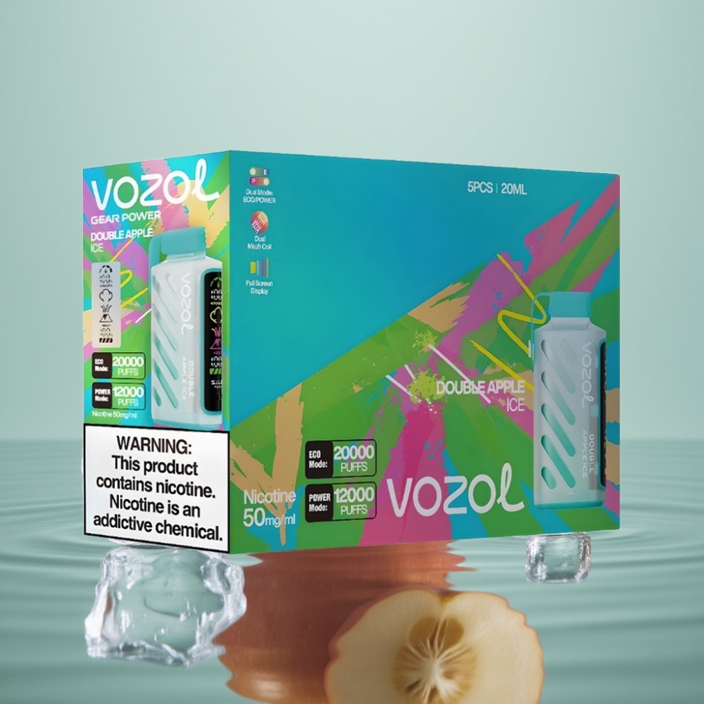 VOZOL Gear Power 20000 Puffs Dual Mesh 20mL Kahe Õuna Jää