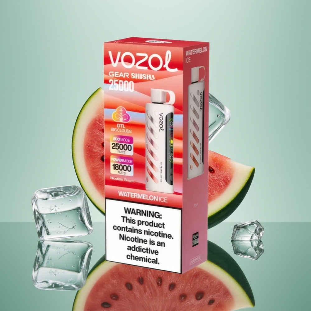 VOZOL Gear Shisha 25000 Puffs 1000mAh 5mg/ml 30 Maitse Arbuusi-Jää